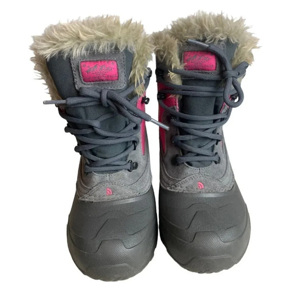 NORTH FACE SHELLISTA EXTREME ZINC GREY / MR PINK SNOW  BOOTS Size US 6 EUR 38 - Picture 1 of 16